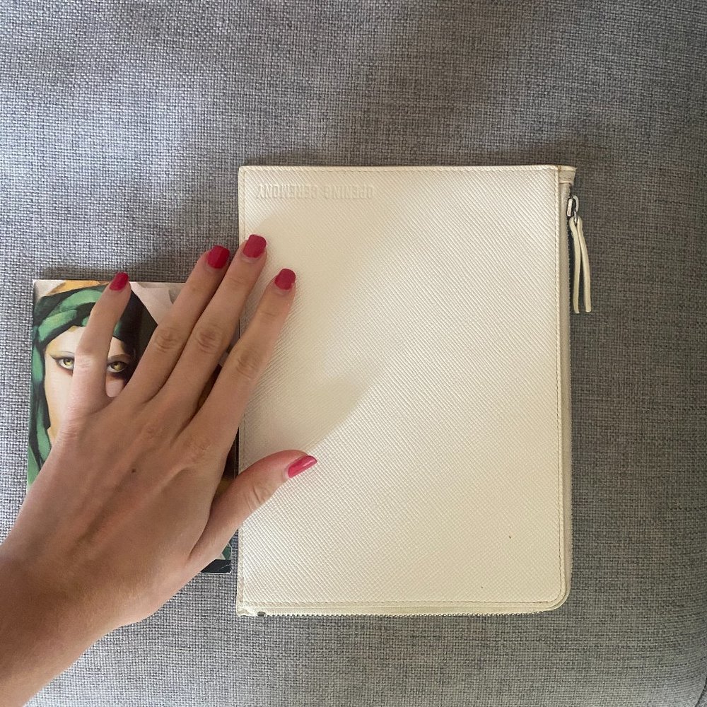 Opening Ceremony White Leather Clutch